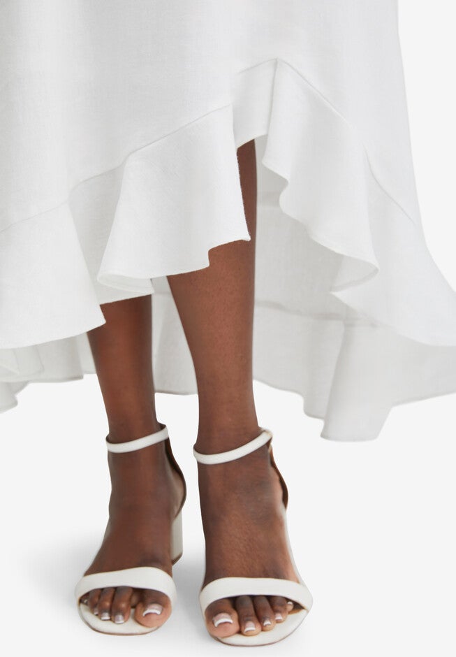 Linen Ruffle Maxi Skirt, , on-hover image number null