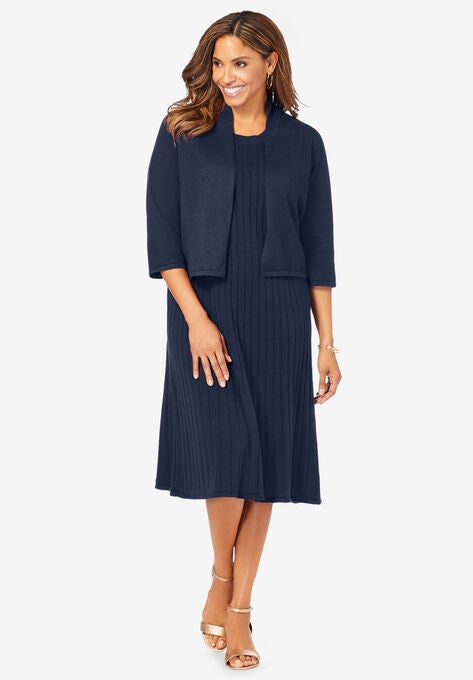 Sweater Jacket Dress, NAVY, hi-res image number null