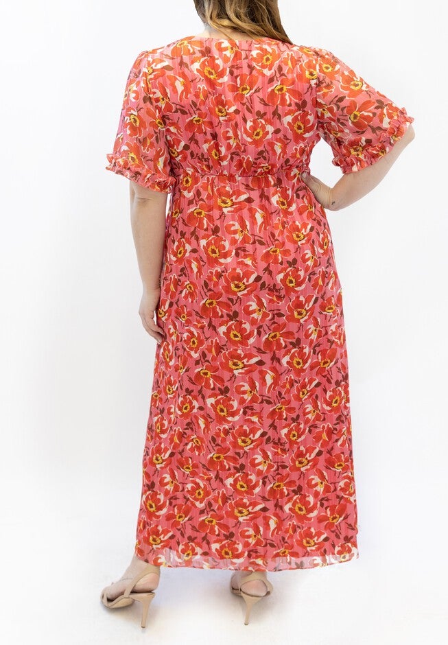 Flutter Sleeve Maxi Dress, PINK, on-hover image number 1