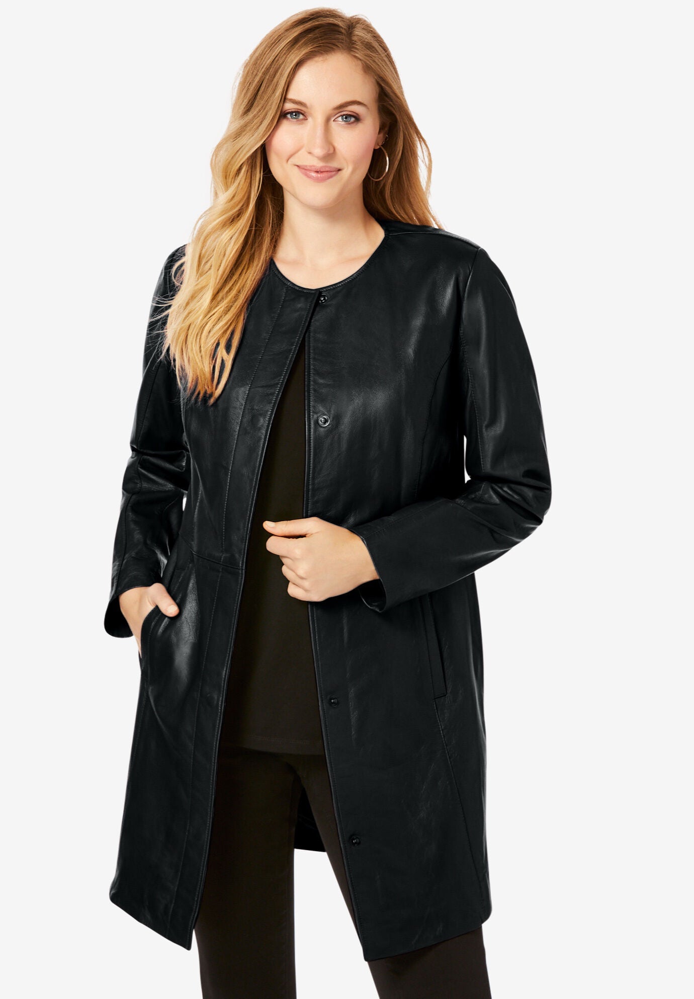 Three quarter leather jackets hot sale