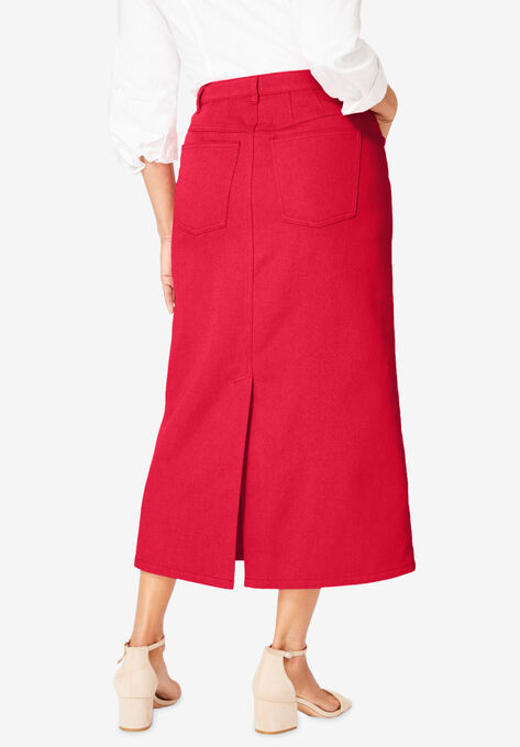 Classic Cotton Denim Long Skirt, , on-hover image number null
