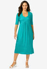 Pleated Tunic Dress, AQUA SEA DOT, hi-res image number null
