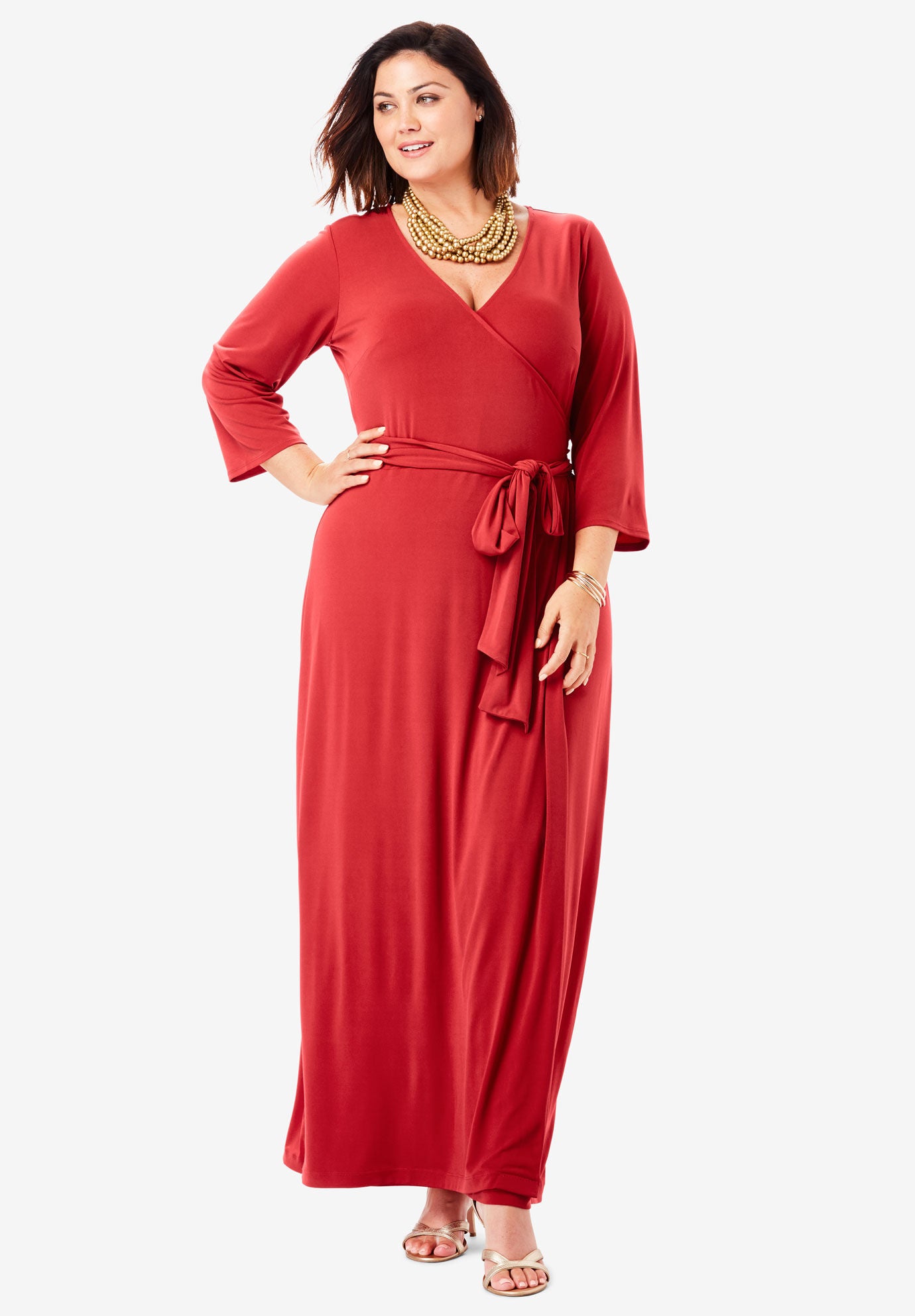 faux wrap maxi dress