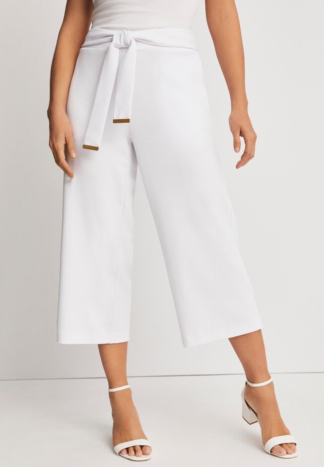 Knit Crepe Wide-Leg Crop Pant, , alternate image number 3