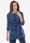 Boatneck Tunic, NAVY GARDEN PAISLEY, hi-res image number null