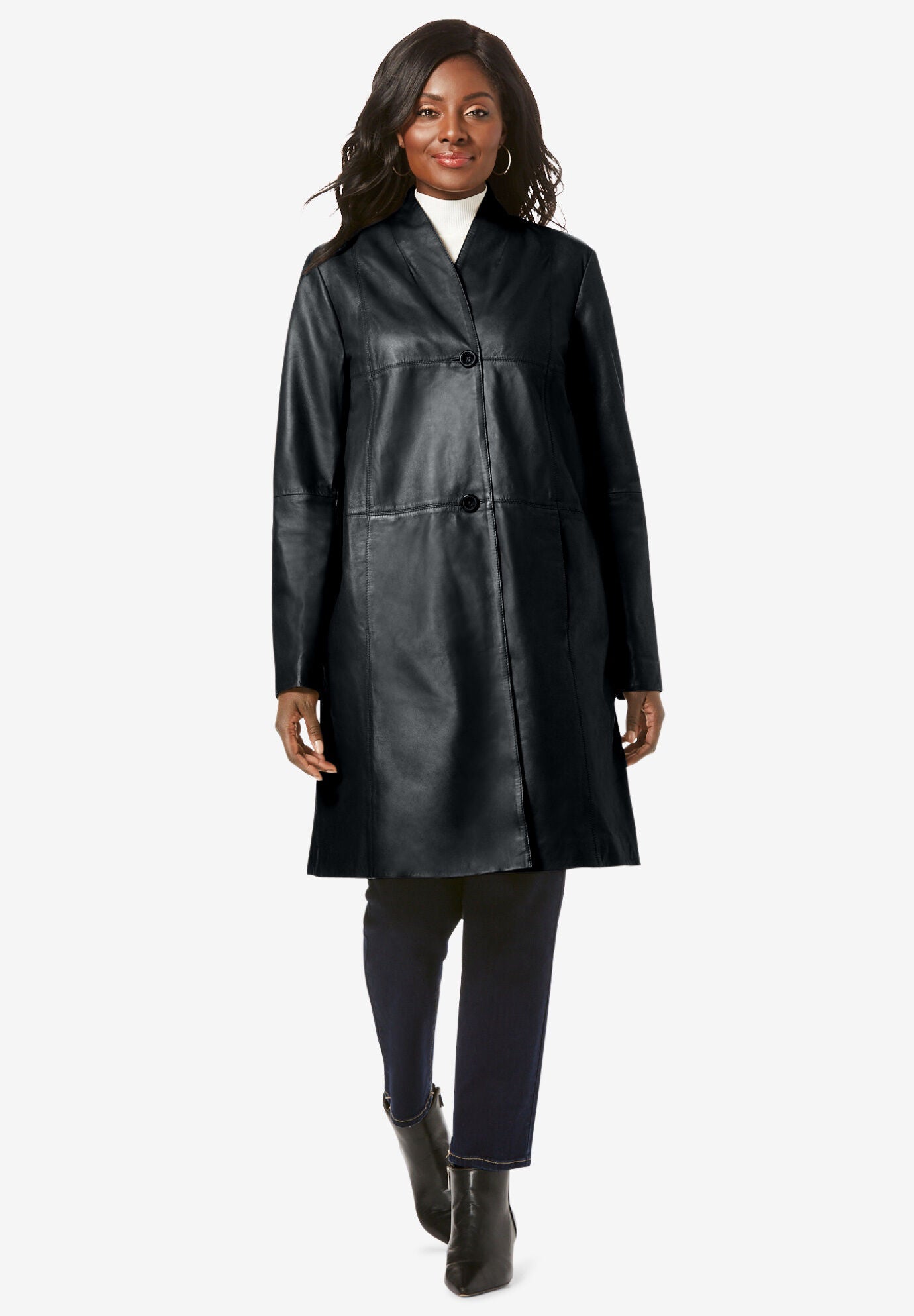 Leather Swing Coat Fullbeauty Outlet