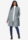 Leather Swing Coat, GREY SKY, hi-res image number null