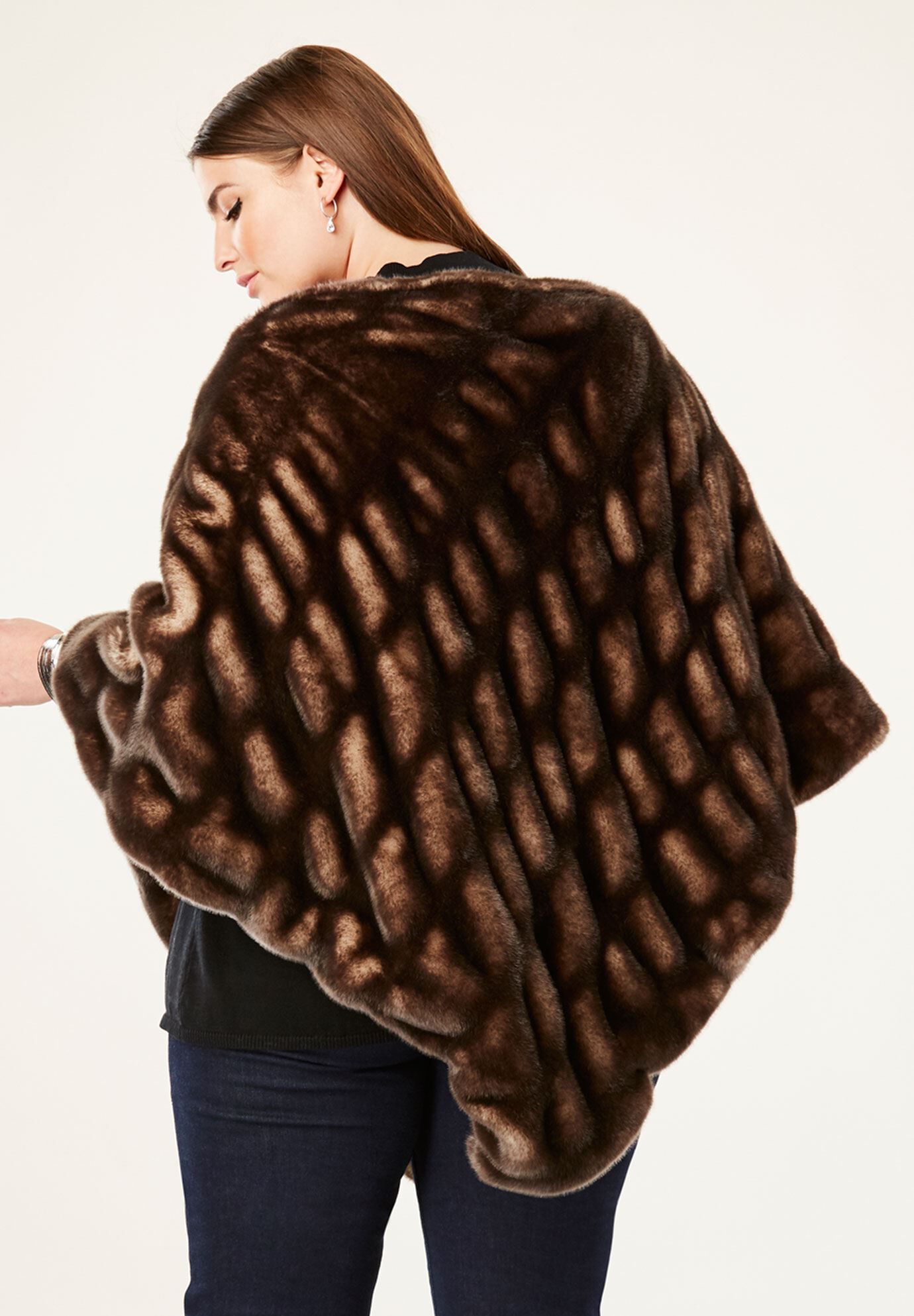 Faux Fur Poncho by Donna Salyers Fabulous Furs Fullbeauty Outlet