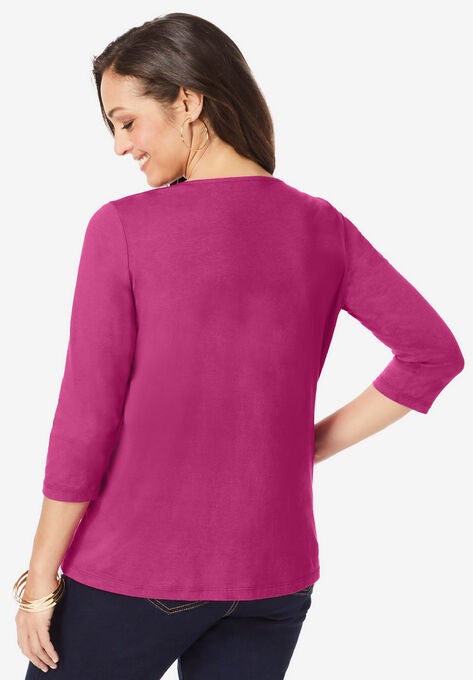 Envelope Neckline Tee, , on-hover image number null