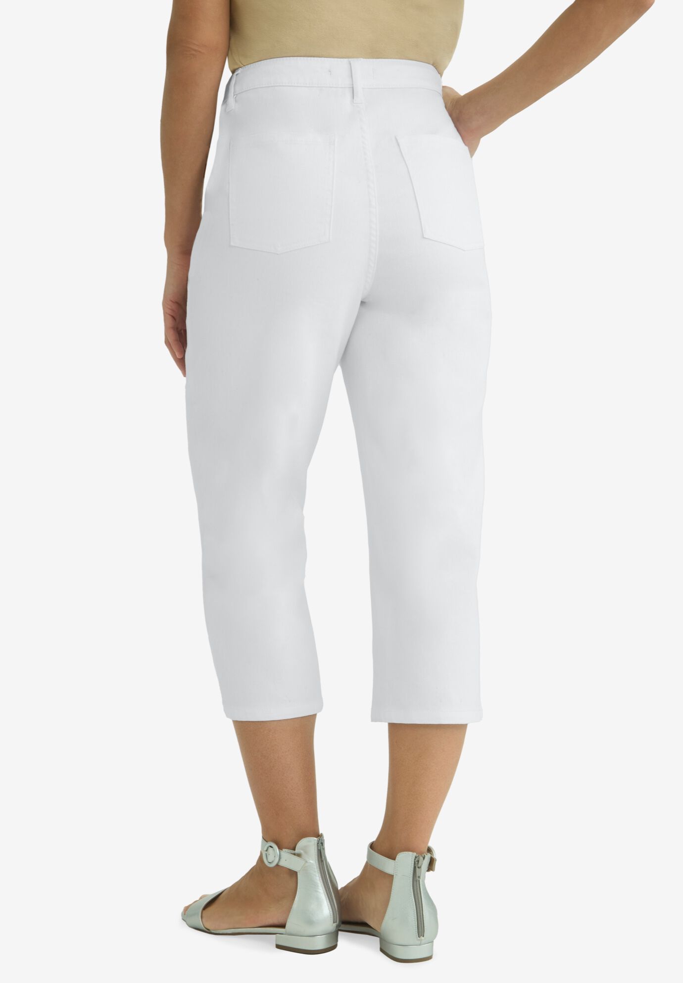 True Fit Straight Leg Crop Jean, WHITE, on-hover image number 1