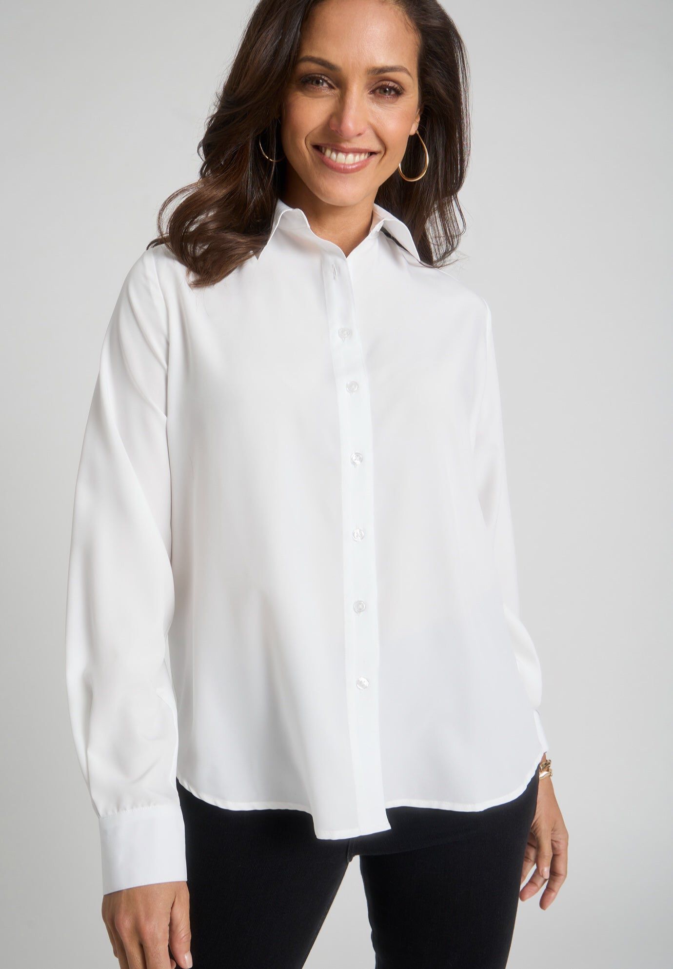 Mixed Media Shirt, WHITE, hi-res image number 0