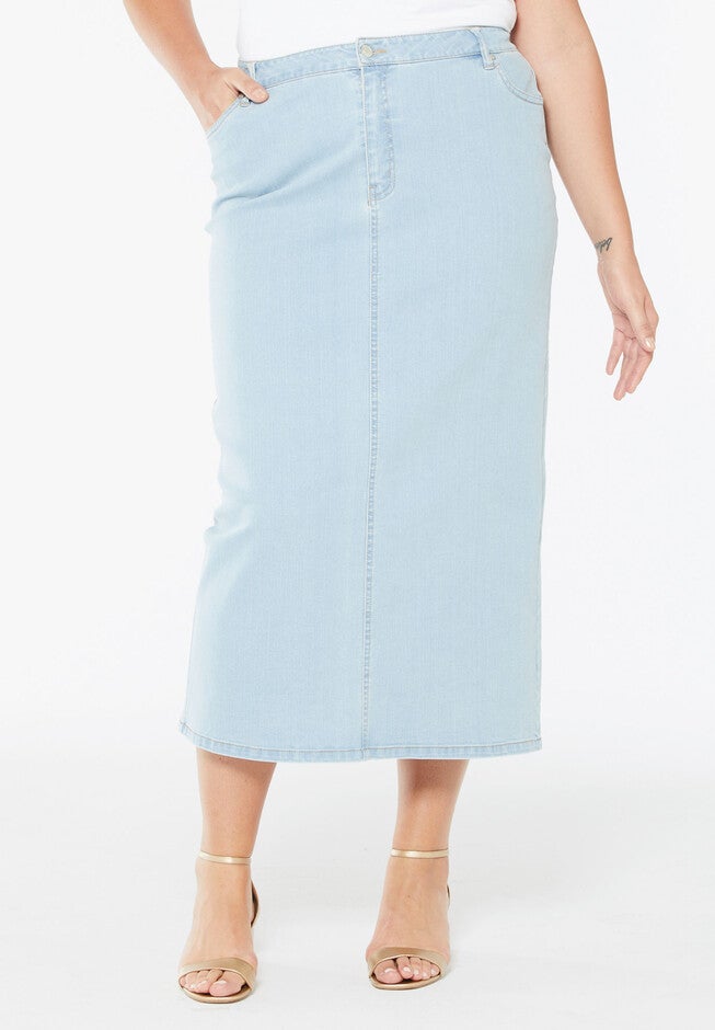 True Fit Denim Maxi Skirt, , alternate image number null