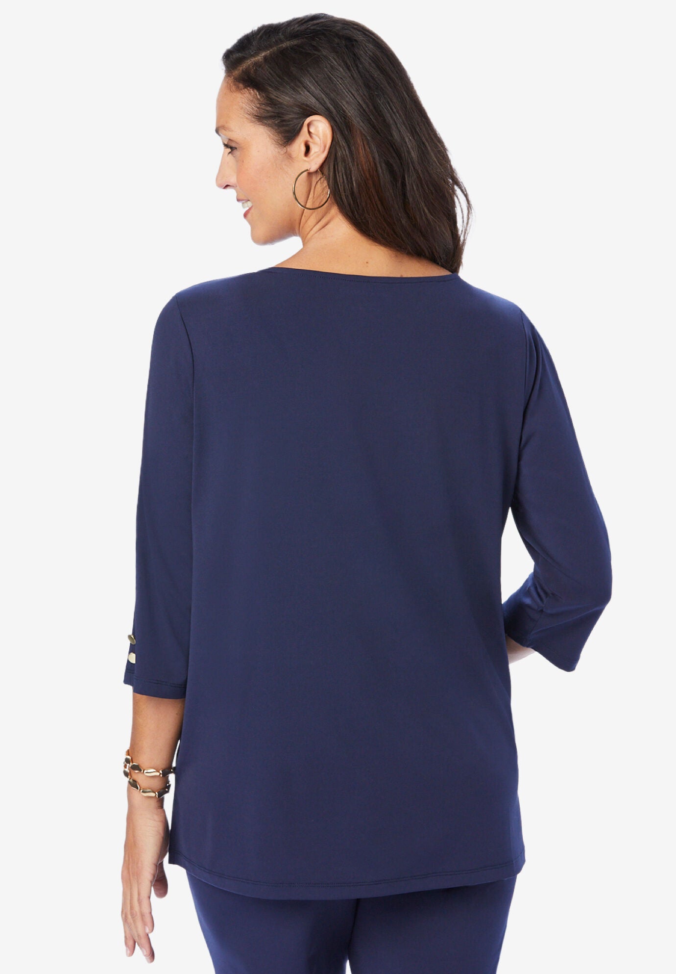 Slit Sleeve Boatneck Tunic, , on-hover image number 1