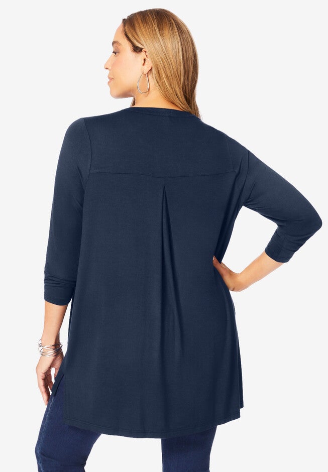 A-Line Button Down Tunic, , on-hover image number 1