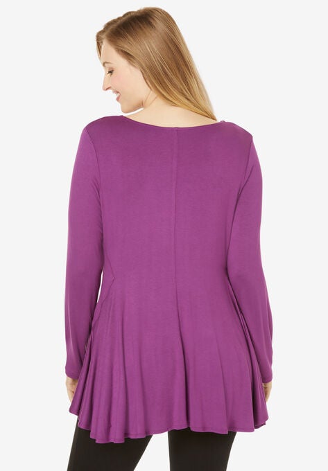 Flared Hi-Low Tunic, , on-hover image number null