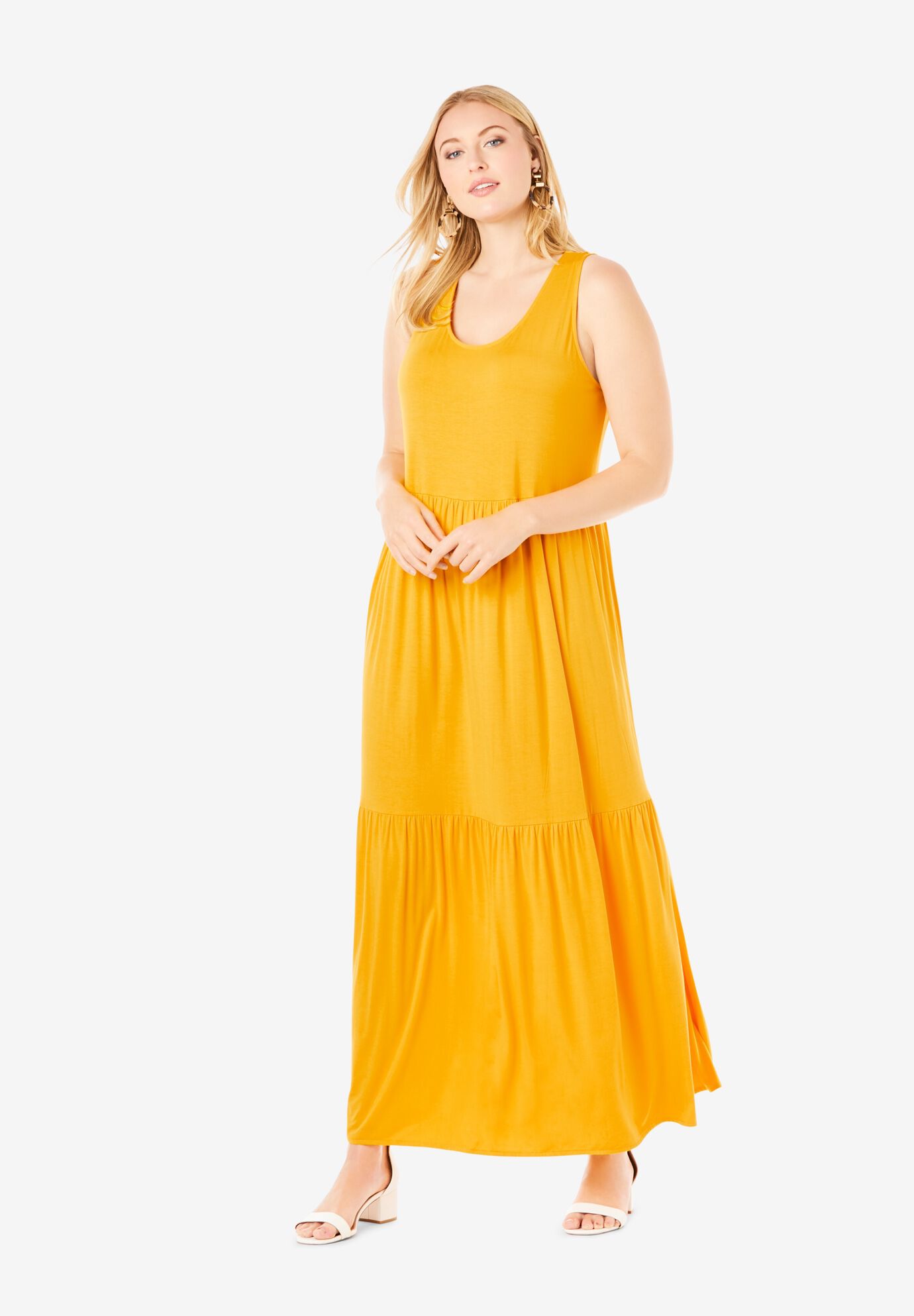 yellow flowing maxi dress