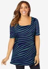 Square Neck Tunic, NEW SAGE ZEBRA, hi-res image number null