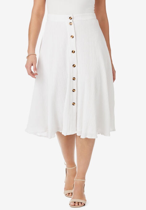 Button-Front Midi Skirt, , hi-res image number null
