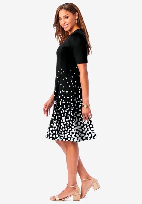 Ponte Flare Dress, , alternate image number null
