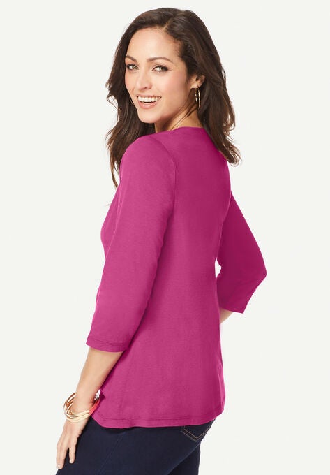 Envelope Neckline Tee, , alternate image number null