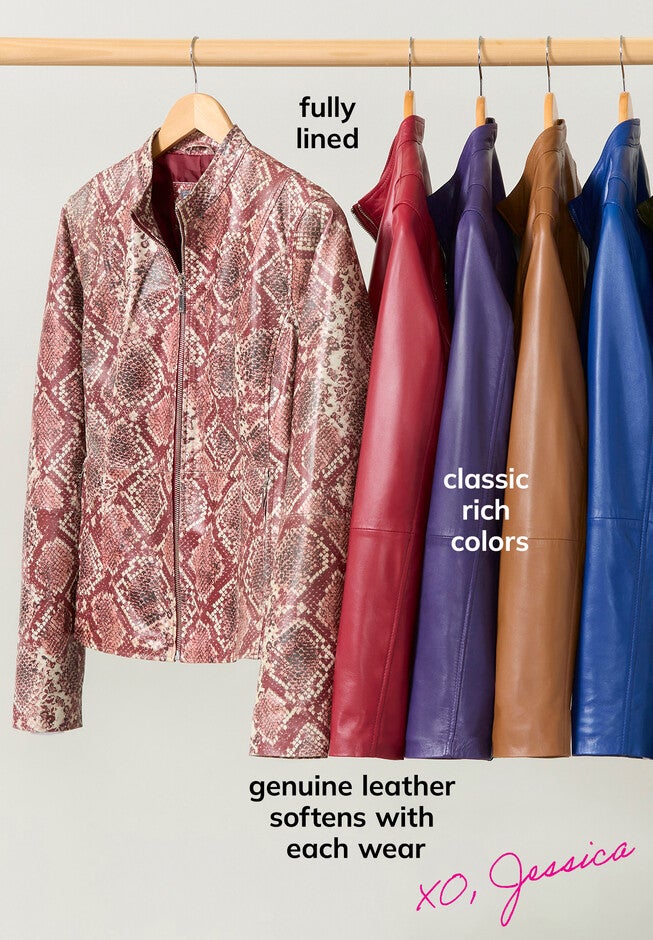 Collarless Leather Jacket, , alternate image number 3