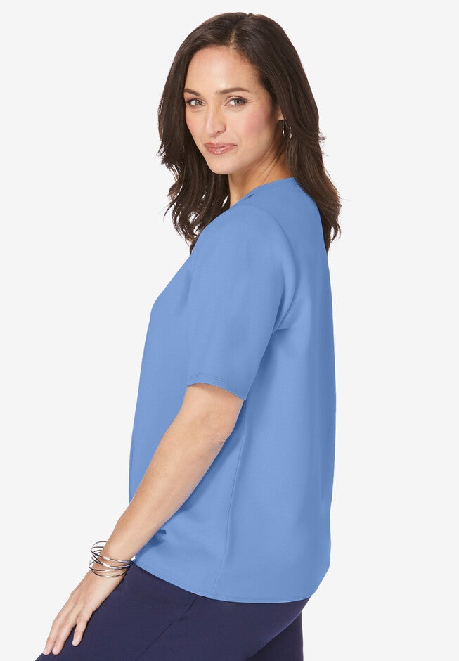 Knit Crepe Pleat Top, , alternate image number 2