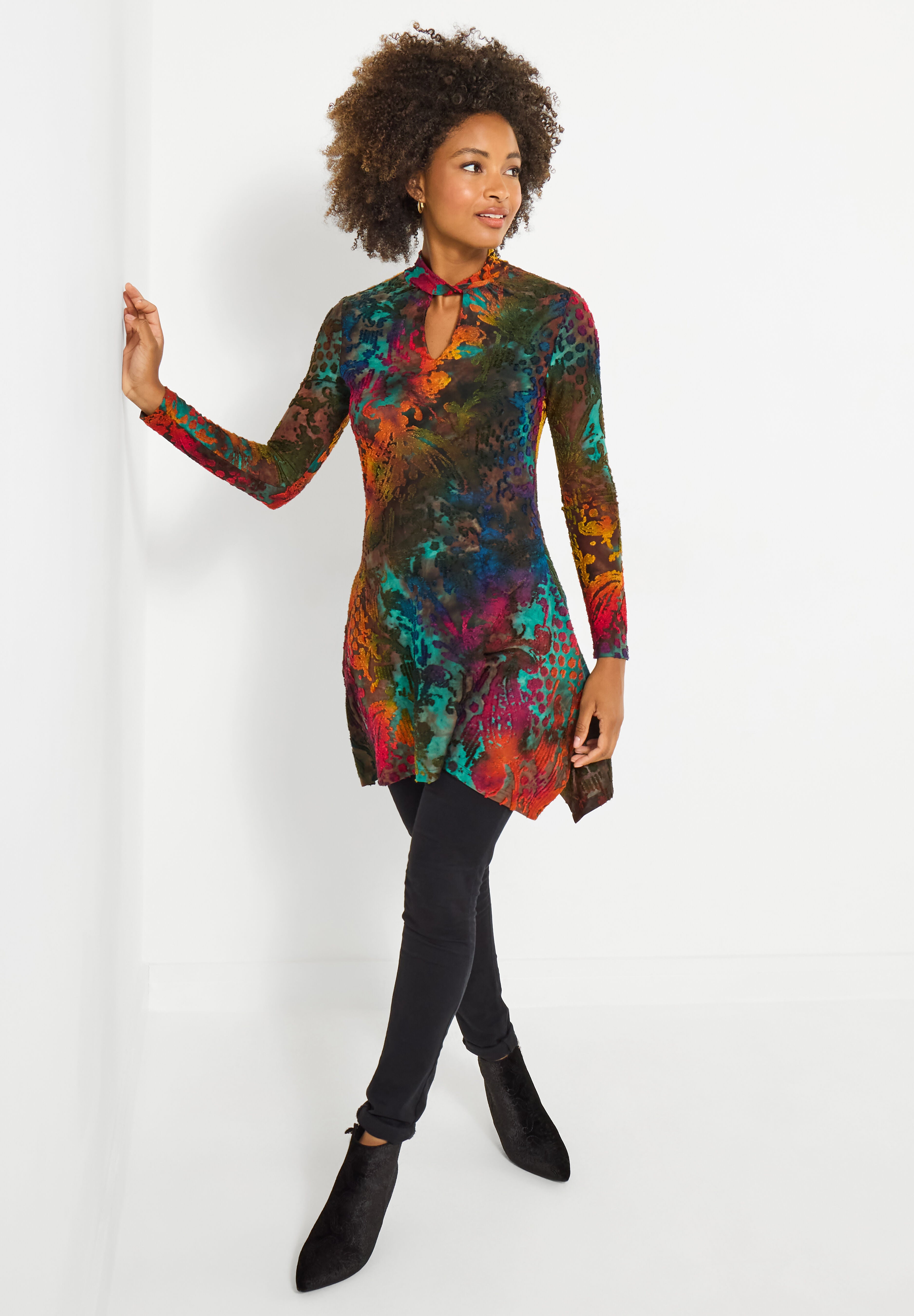 Sharkbite Keyhole Burnout Tunic, ABSTRACT BURNOUT, hi-res image number 0