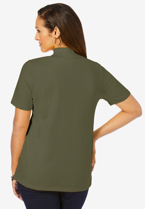 Short Sleeve Mock Neck, , on-hover image number null