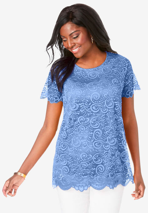 Lace Tunic, FRENCH BLUE, hi-res image number null
