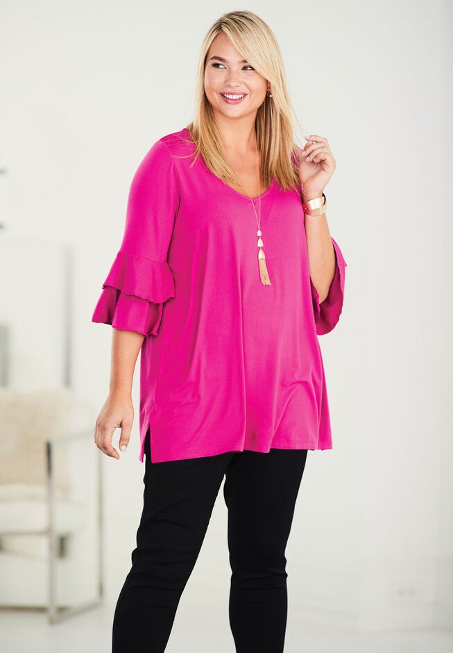 Bell Sleeve Tunic, , alternate image number 1