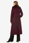 Long Wool-Blend Coat with Faux Fur Collar, , on-hover image number null
