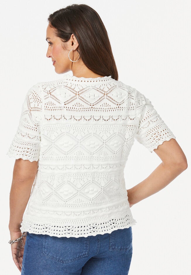 Openwork Sweater Pullover, , on-hover image number 1
