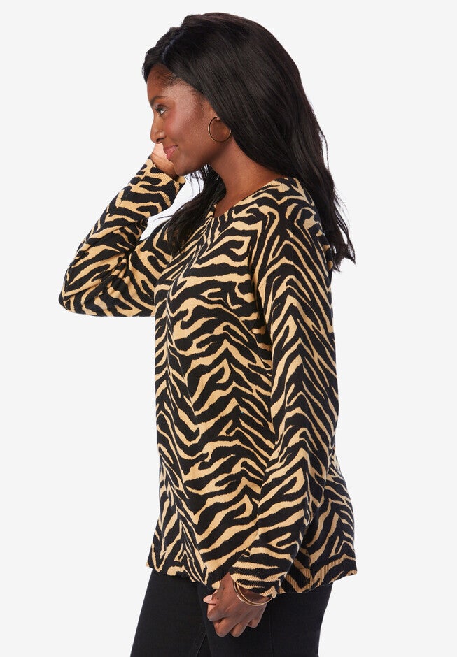 Crewneck Print Sweater, , alternate image number 2