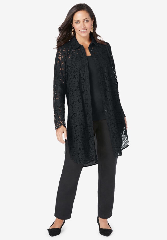 Lace Mega Tunic, BLACK, hi-res image number null