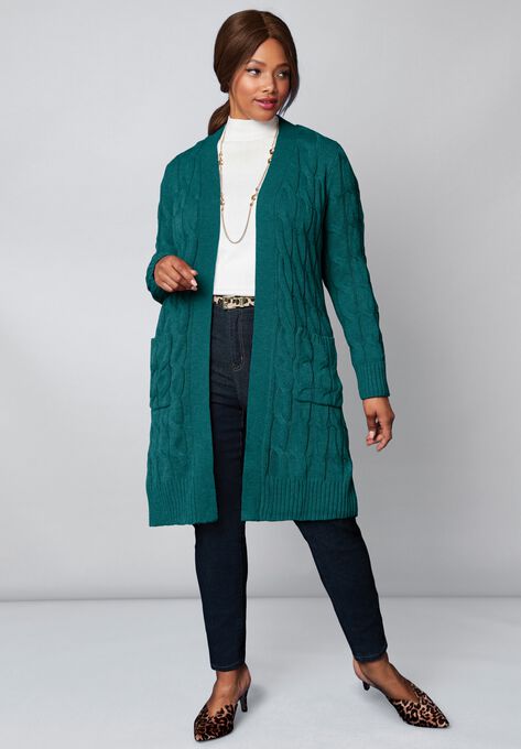 Cable Duster Sweater, , alternate image number null