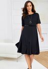 Ponte Fit & Flare Dress, , alternate image number null
