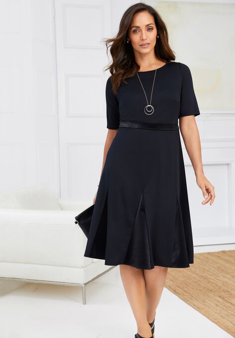 Ponte Fit & Flare Dress, , alternate image number null