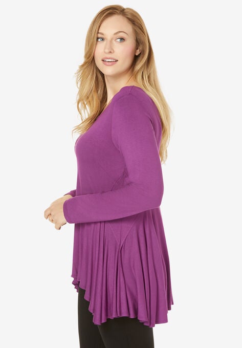 Flared Hi-Low Tunic, , alternate image number null