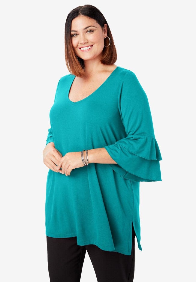 Bell Sleeve Tunic, JADE, hi-res image number 0