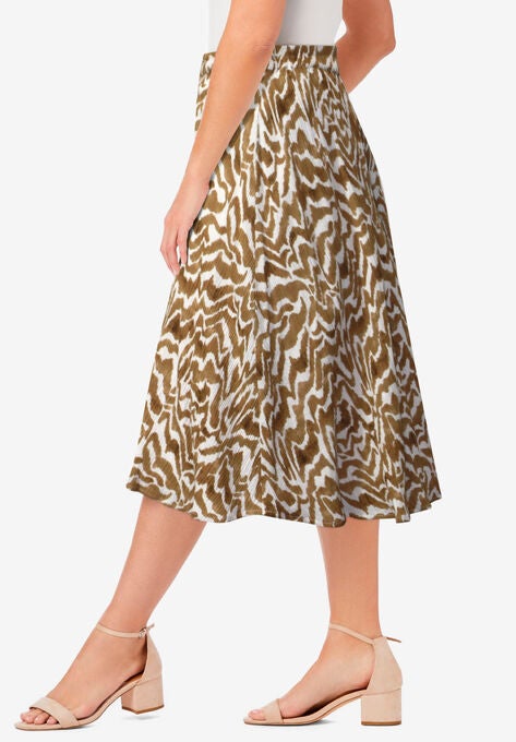 Button-Front Midi Skirt, , alternate image number null
