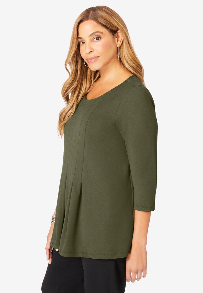 Boatneck Pleated Tunic, , alternate image number null