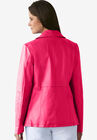 Drape-Front Leather Jacket, , on-hover image number null