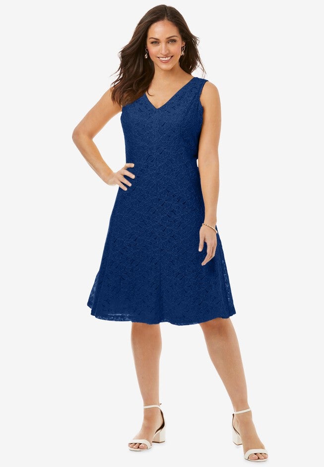Lace Dress, EVENING BLUE, hi-res image number null