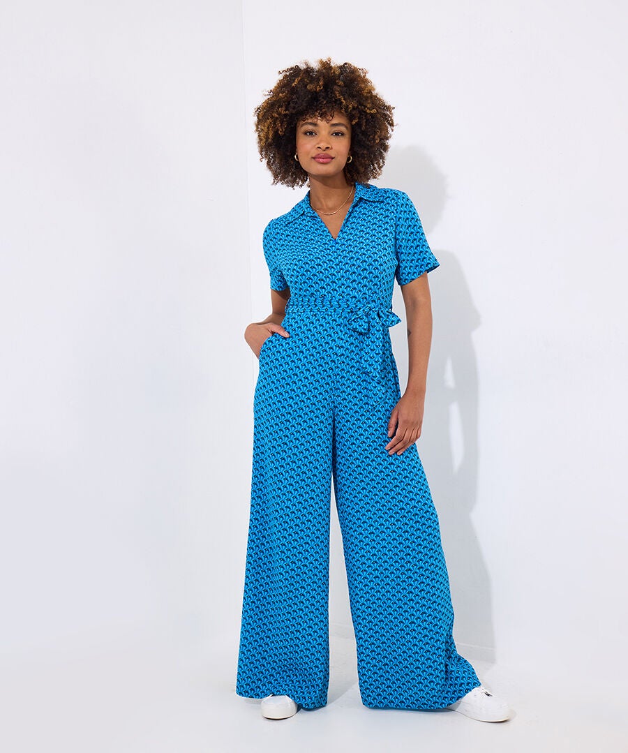 Zip Front Jumpsuit, DIAMOND GEO, hi-res image number 0