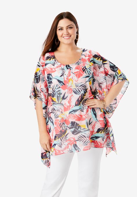 Caftan Top Plus Size 3 4 Sleeve Fullbeauty