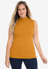 Fine Gauge Mockneck Sweater, RICH GOLD, hi-res image number null