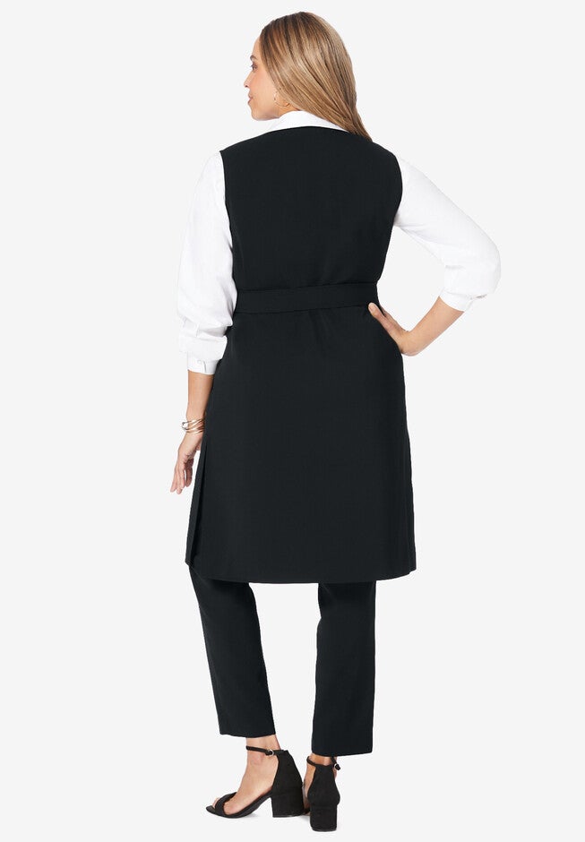 Bi-Stretch Tie-Front Gilet, , on-hover image number null
