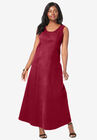 Denim Maxi Dress, RICH BURGUNDY, hi-res image number null