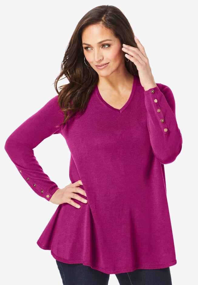 A-Line Sweater, RASPBERRY, hi-res image number 0