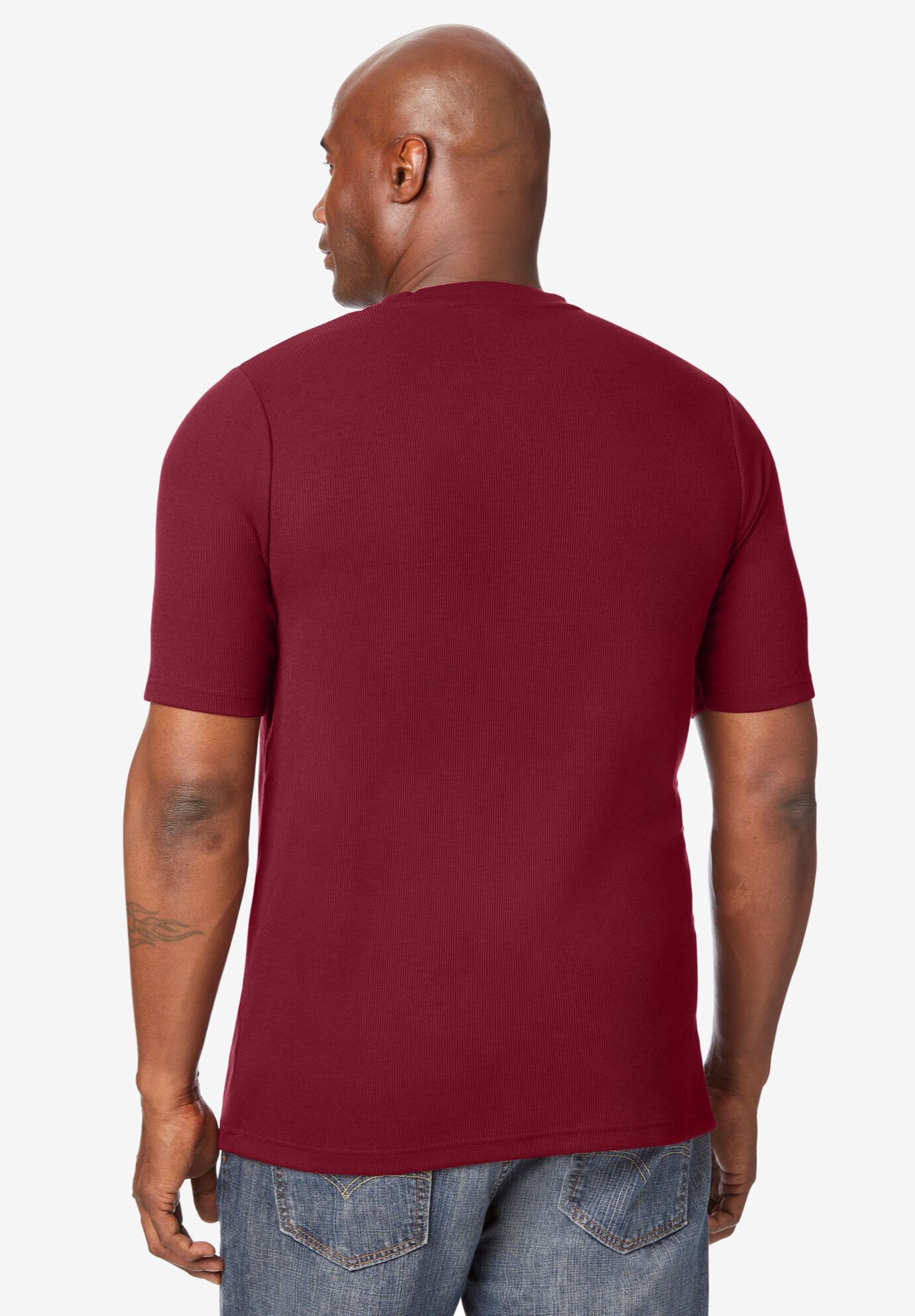 Ribbed Crewneck Tee, , alternate image number 3